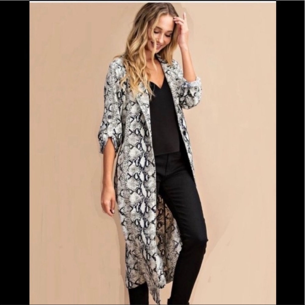 Snakeskin lightweight trench coat